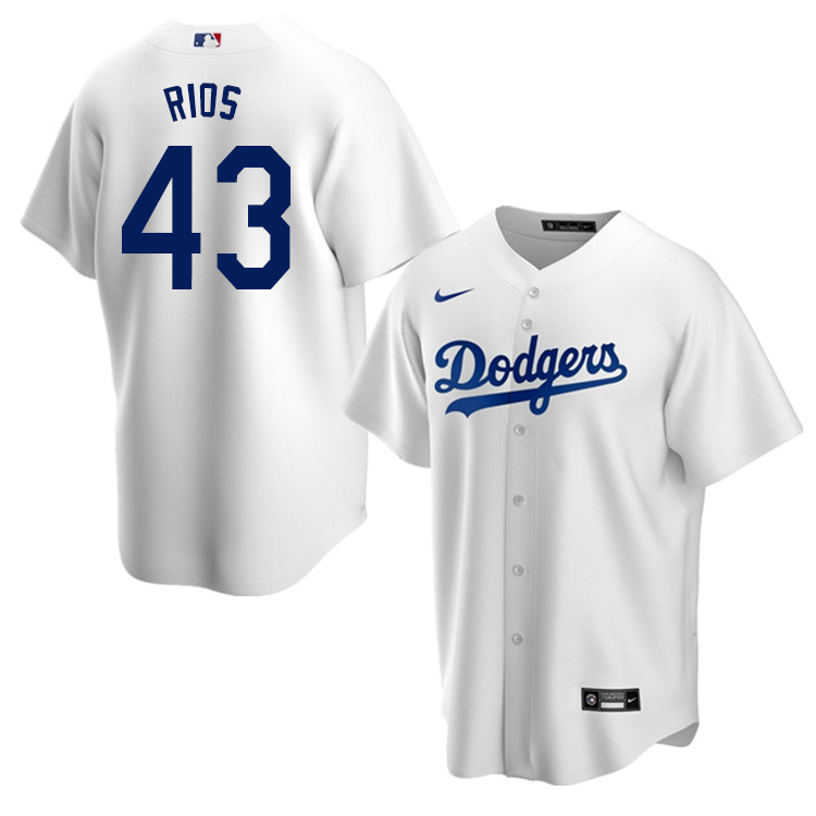 Nike Men #43 Edwin Rios Los Angeles Dodgers Baseball Jerseys Sale-White